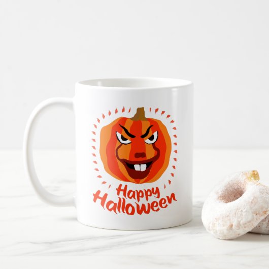 🎃 Happy Halloween - Funny, Beängstigend & Niedlic Kaffeetasse (Mit Donut)