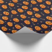 Happy Halloween Funny Beängstigend Orange Pumpkin Geschenkpapier (Ecke)