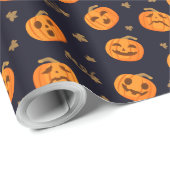 Happy Halloween Funny Beängstigend Orange Pumpkin Geschenkpapier (Rolleneckpunkt)