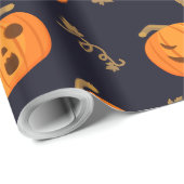 Happy Halloween Funny Beängstigend Orange Pumpkin Geschenkpapier (Rolleneckpunkt)