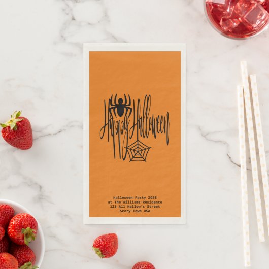 Happy Halloween Funny Beängstigend Spider Cobweb Serviette (Beispiel)