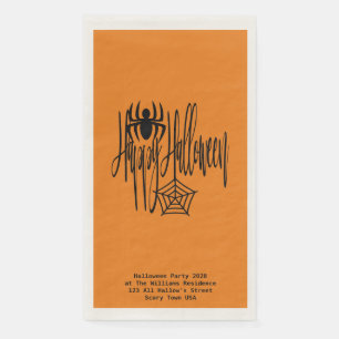 Happy Halloween Funny Beängstigend Spider Cobweb Serviette