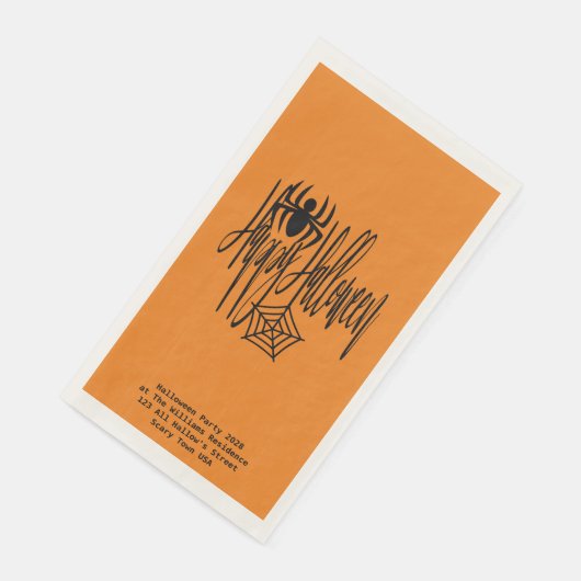 Happy Halloween Funny Beängstigend Spider Cobweb Serviette (Ecke)