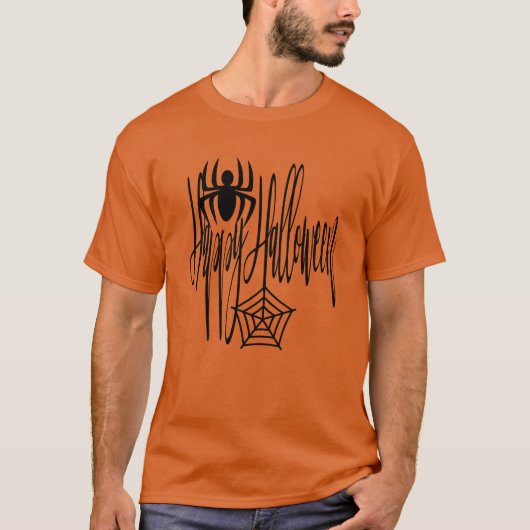 Happy Halloween Funny Beängstigend Spider Cobweb T-Shirt (Vorderseite)
