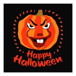 Happy Halloween 🎃 Funny Beängstigend Spooky Pumpk Fotodruck