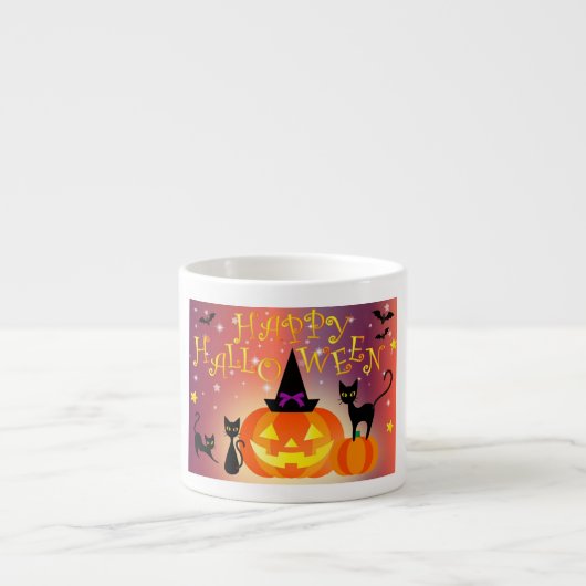 Happy Halloween Funny Bright Pumpkins Party Espressotasse (Vorderseite)