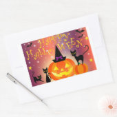 Happy Halloween Funny Bright Pumpkins Party Rechteckiger Aufkleber (Umschlag)