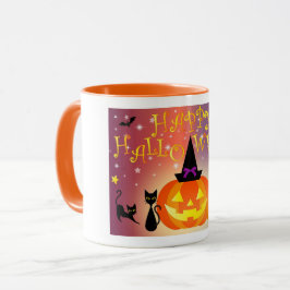 Happy Halloween Funny Bright Pumpkins Party Tasse