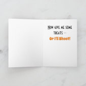 Happy Halloween Funny Cat Kostüm Spaß Karte (Innenseite)