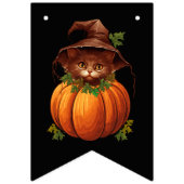 HAPPY HALLOWEEN FUNNY CAT PUMPKIN WIMPELKETTE (Erste Fahne)