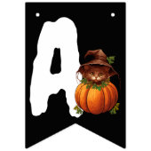 HAPPY HALLOWEEN FUNNY CAT PUMPKIN WIMPELKETTE (Dritte Fahne)
