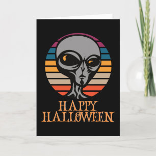 Happy Halloween Funny Creepy Character Karte