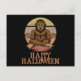 Happy Halloween Funny Creepy Character Postkarte