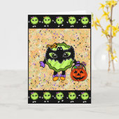 Happy Halloween | Funny Holiday Pickle Karte (Gelbe Blume)