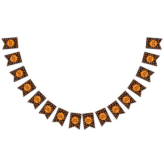 Happy Halloween Funny Niedlich Orange Pumpkins Mus Wimpelkette (Alle)