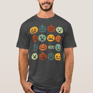 Happy Halloween Funny Pumpink Face Boo Halloween P T-Shirt