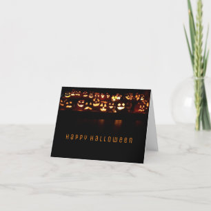 Happy Halloween Funny Pumpkins Candles Lights Karte