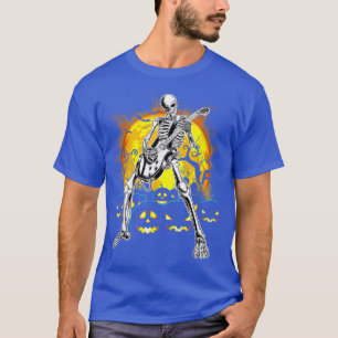 Happy Halloween Funny Skeleton Playing Gitarrenpum T-Shirt