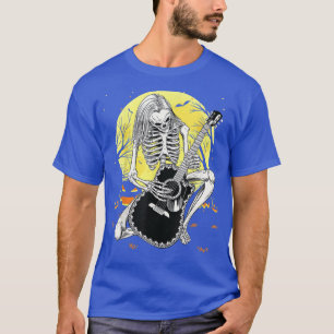 Happy Halloween Funny Skeleton Playing Gitarrenpum T-Shirt