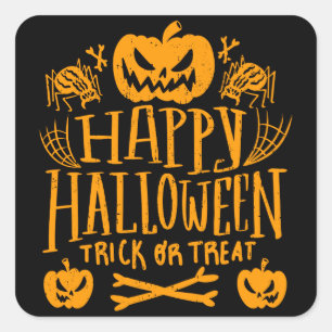 Happy Halloween - Funny Spooky Season Quadratischer Aufkleber