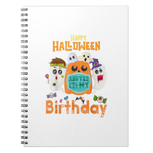 Happy Halloween Geburtstag Geboren am Oktober Hall Notizblock
