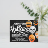 Happy Halloween Geburtstag | PARTY EINLADUNG Postkarte (Stehend Vorderseite)