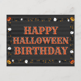 Happy Halloween Geburtstag Postkarte