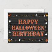 Happy Halloween Geburtstag Postkarte (Vorne/Hinten)