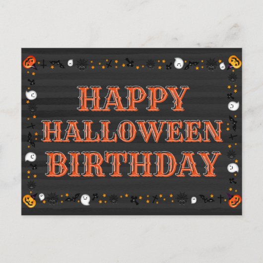 Happy Halloween Geburtstag Postkarte (Vorderseite)