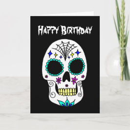 Happy Halloween Geburtstag Sugar Skull Karte