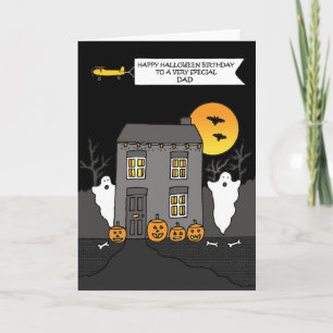 Happy Halloween Geburtstag Vater Spuk Haus Karte