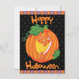 Happy Halloween Geburtstagsparty Laughing Pumpkin Einladung