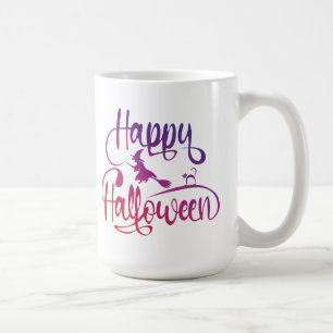 Happy Halloween Gefälle fliegen Hexenkatze Kaffee Kaffeetasse