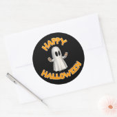 Happy-Halloween-Geist Runder Aufkleber (Umschlag)