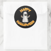Happy-Halloween-Geist Runder Aufkleber (Tasche)