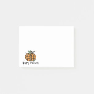 Happy Halloween Geometric Orange Pumpkin Crystal Post-it Klebezettel