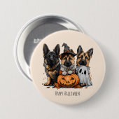 Happy Halloween German Shepherd Dogs Button (Vorne & Hinten)