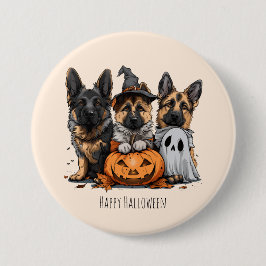Happy Halloween German Shepherd Dogs Button