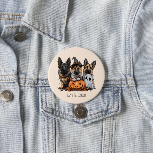Happy Halloween German Shepherd Dogs Button (Beispiel)