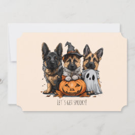 Happy Halloween German Shepherd Dogs Einladung
