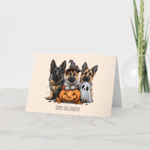 Happy Halloween German Shepherd Dogs Feiertagskarte