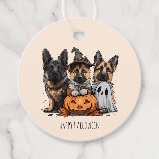 Happy Halloween German Shepherd Dogs Geschenkanhänger (Vorderseite)
