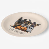 Happy Halloween German Shepherd Dogs Pappteller (Schrägansicht)