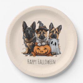 Happy Halloween German Shepherd Dogs Pappteller