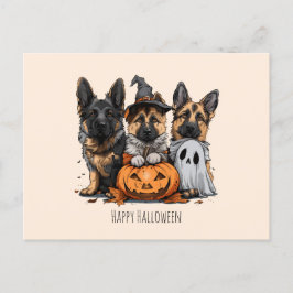 Happy Halloween German Shepherd Dogs Postkarte