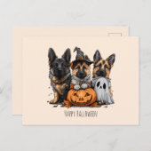Happy Halloween German Shepherd Dogs Postkarte (Vorne/Hinten)