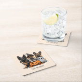 Happy Halloween German Shepherd Dogs Rechteckiger Pappuntersetzer (Vor Ort)