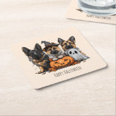 Happy Halloween German Shepherd Dogs Rechteckiger Pappuntersetzer (angewinkelt)