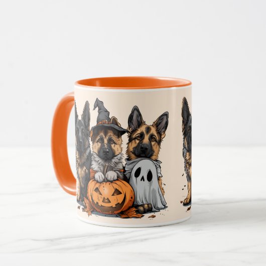 Happy Halloween German Shepherd Dogs Tasse (Vorderseite Links)