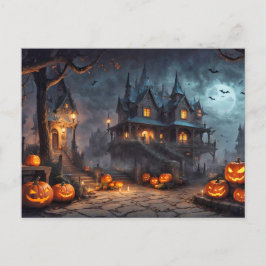 Happy Halloween | Geruchliche Spuk Wohnung Postkarte